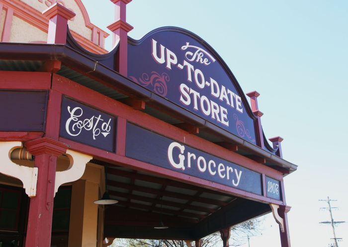 Old building signage at Up-To-Date Store Cultural Precinct, Coolamon