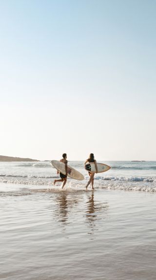 Surfing at Birubi Beach, Port Stephens